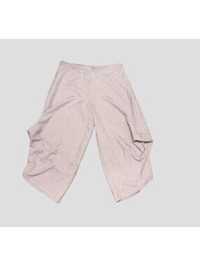 Citron Santa Monica Gray Grey Textured Poly Pants Size L Elastic Waist